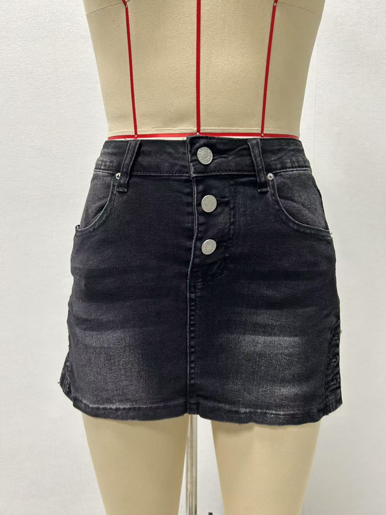 Sexy summer High Stretch Bodycon mini Denim skirt 44
