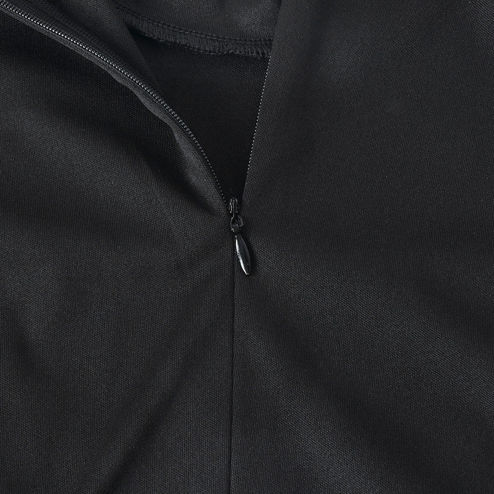 Women's Autumn Slit Stand Collar Slim-Fitting Patchwork Mesh Plaid Dress 12