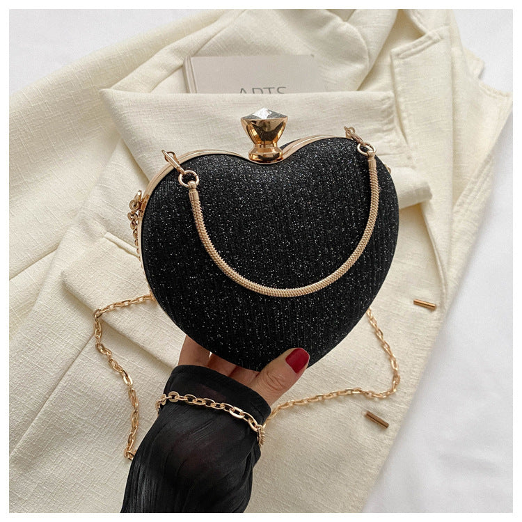 Women Heart Print chain handbag single shoulder crossbody small bag 4