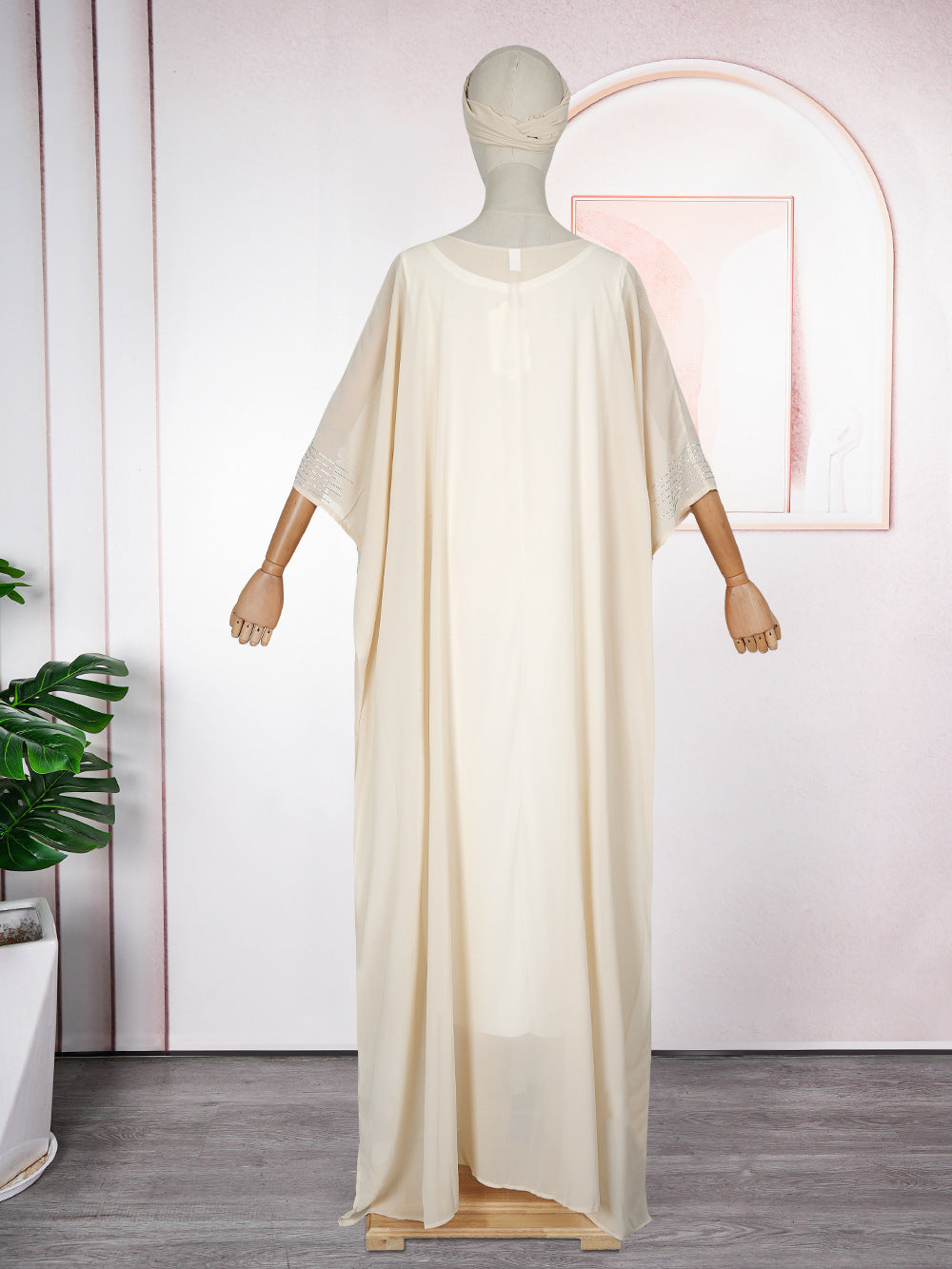 Muslim Robe Plus Size Women's African Two-Piece Dress Set 15