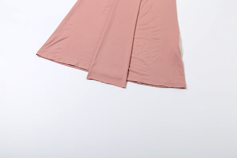 Autumn Winter Women's Sexy Halter Neck Low Back Fashion Metal Decorative Button Bodycon Dress 14