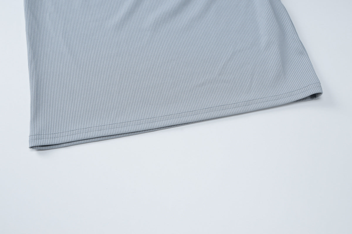 Women's Summer Fashion Solid Color Slash Shoulder Pleated Slim Chic Dress 19