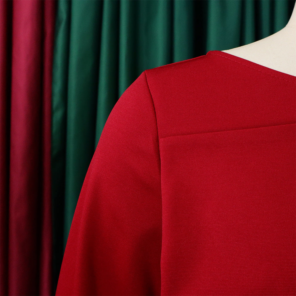 Women's Solid Color Professional Fashion Chic Plus Size Elegant African Dress 35