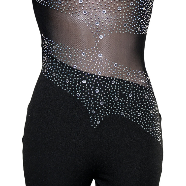 Spring Sexy Black Mesh Patch Beaded Sleeveless Party Jumpsuit 9