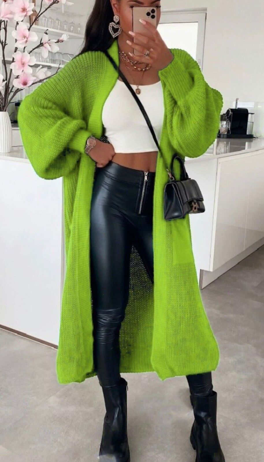 Autumn and winter Women solid knitting pocket cardigan sweater jacket 17