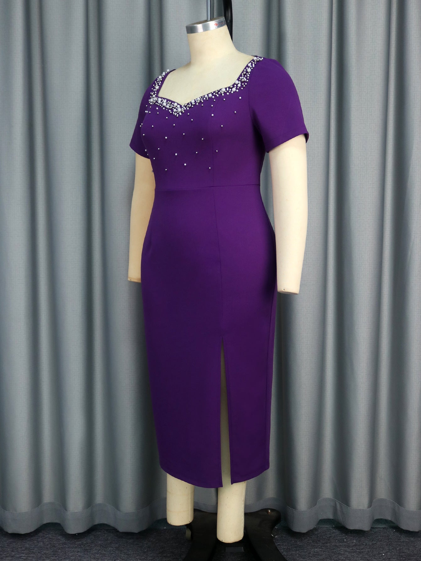 Women African V-Neck Beaded Evening Sexy Slit Bodycon Dresses 5