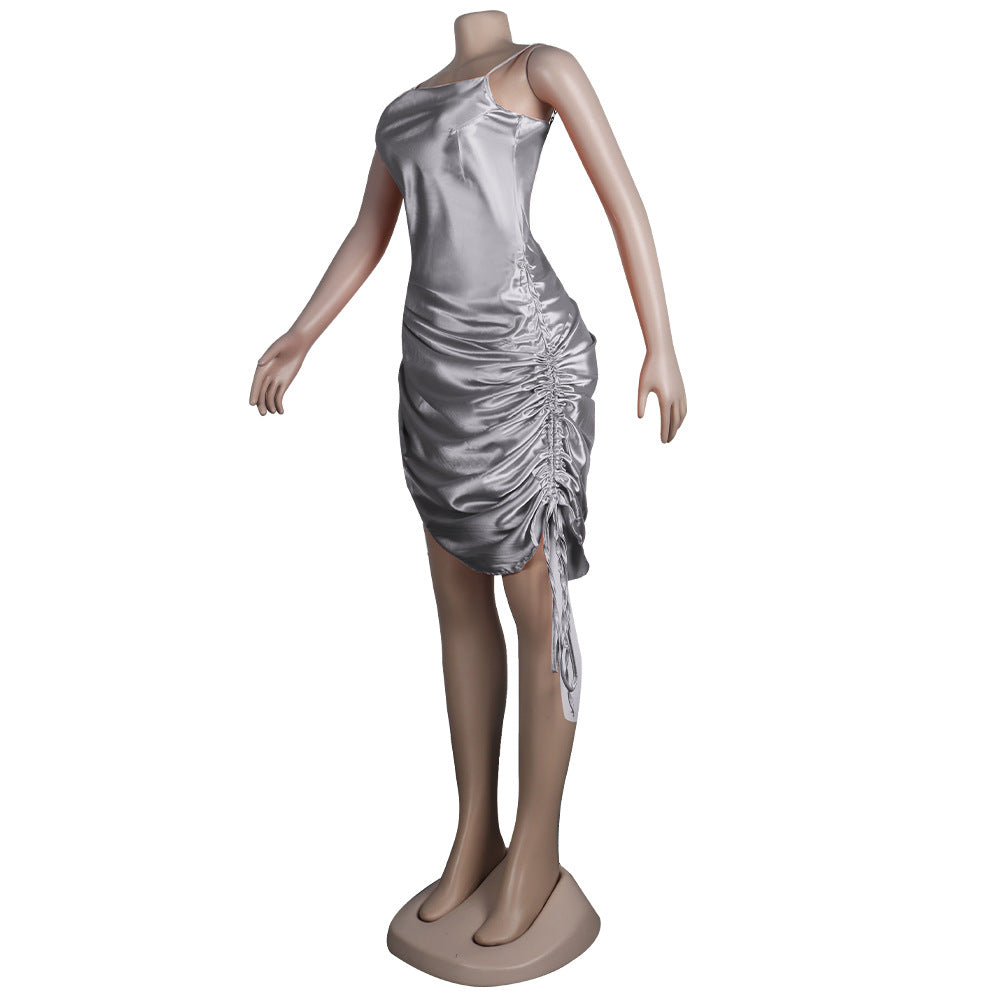 Sexy Strappy Deep V Double Drawstring Design Clubwear Dress 24