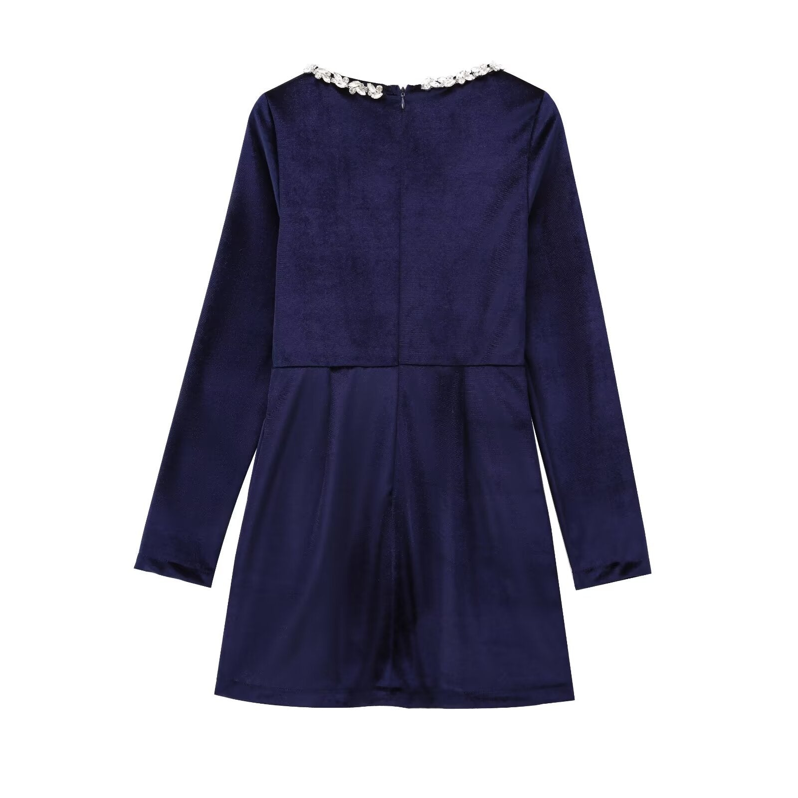 WomenŸ??s Formal Fashion Velvet Diamond-Embellished Mini Dress 11