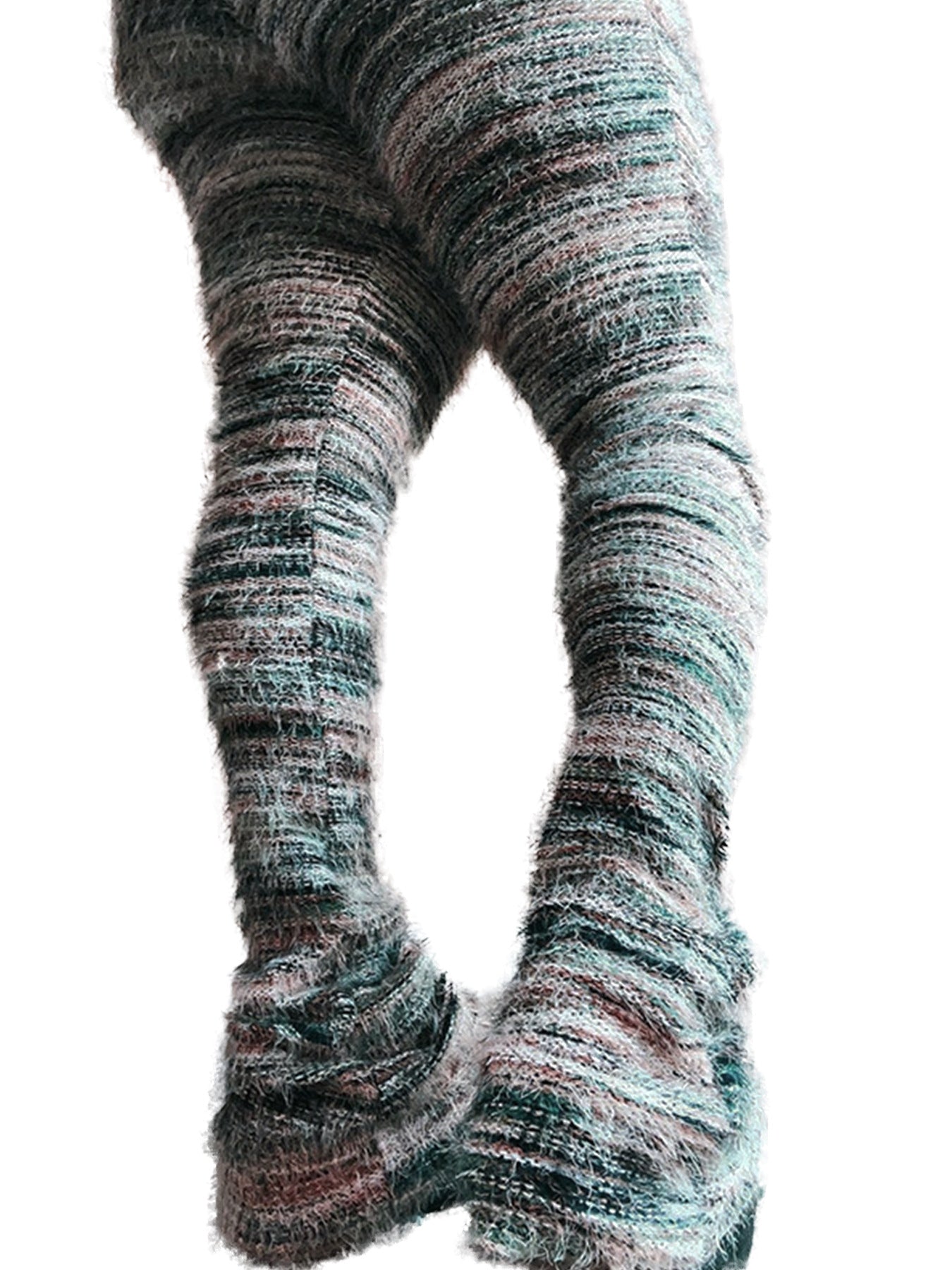 Fashion Women's Clothing Colorful Striped Plush Style Pile Pants 12