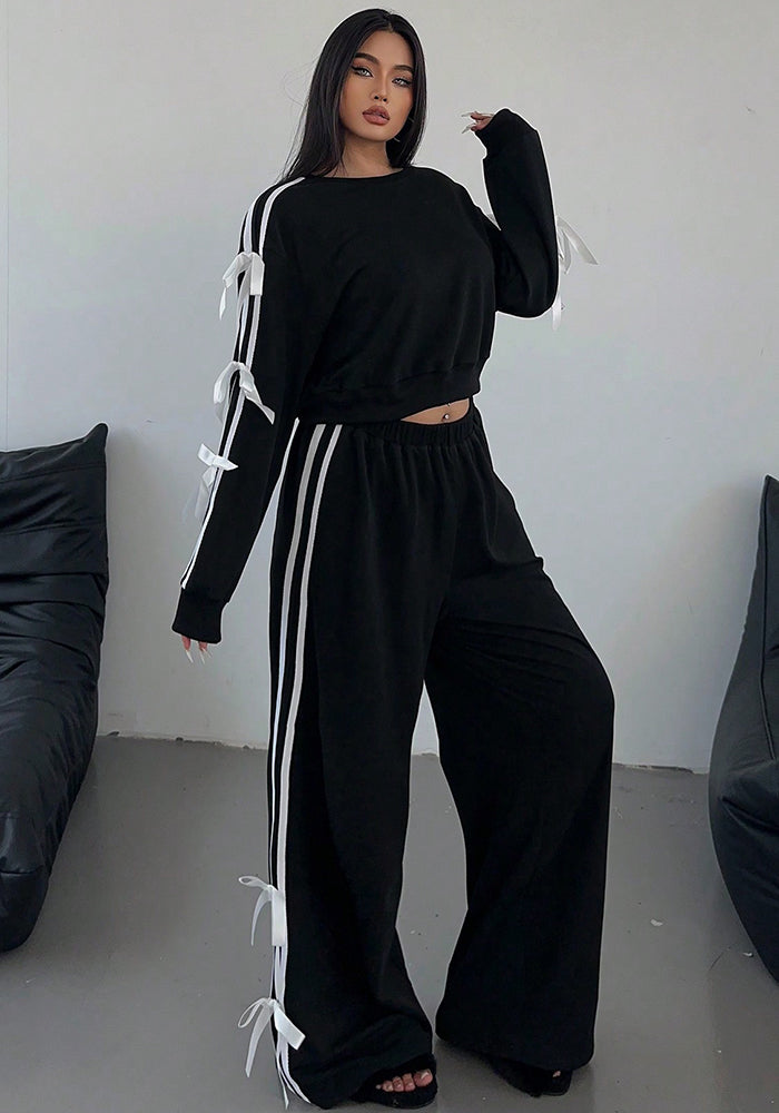 Autumn Women's Casual Long-Sleeved Tops Loose Trousers Two Pieces Set