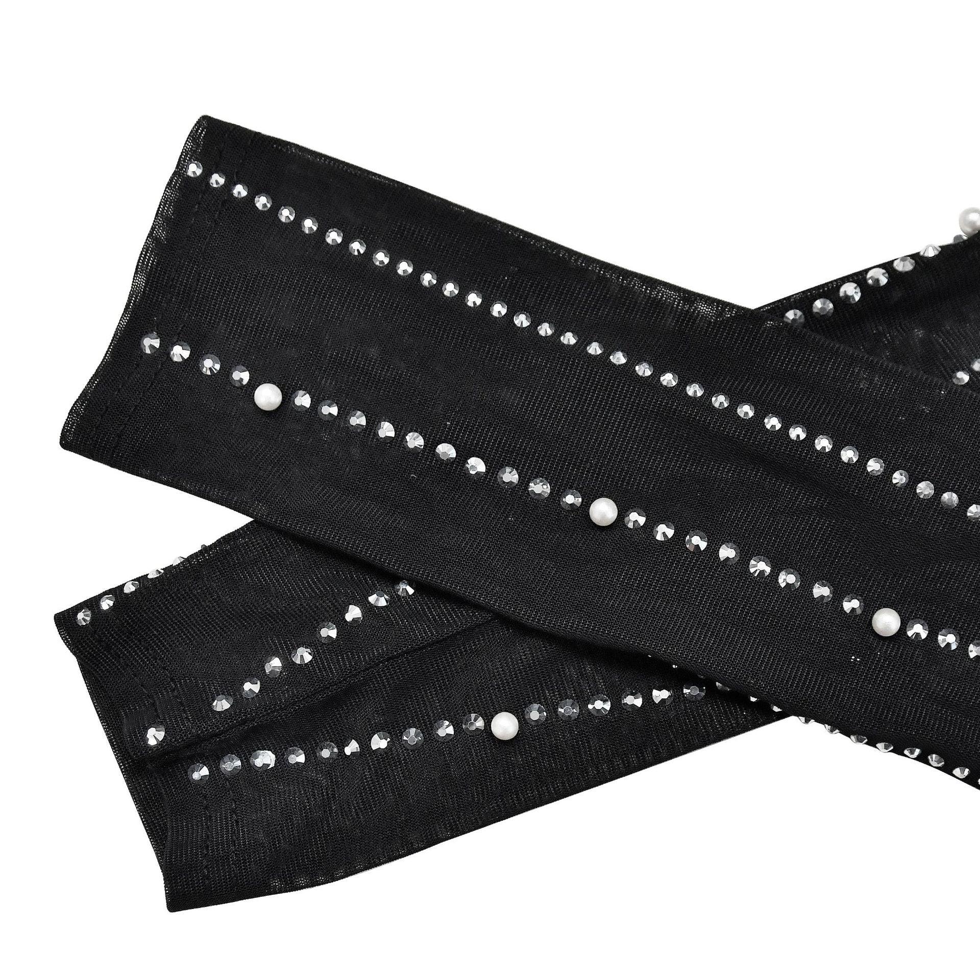 Women's Fashion Solid Color Mesh Beaded Long Sleeve Dress 26