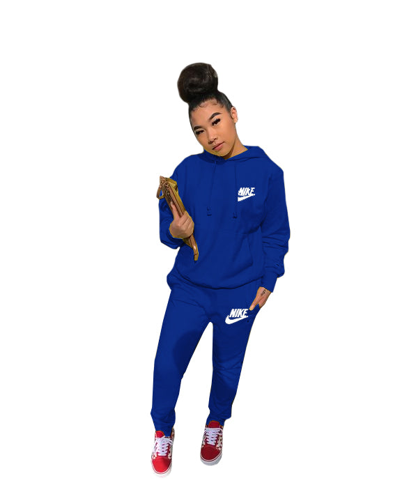 Women's Fashion Casual Embroidered Hooded Two-Piece Pants Set 5