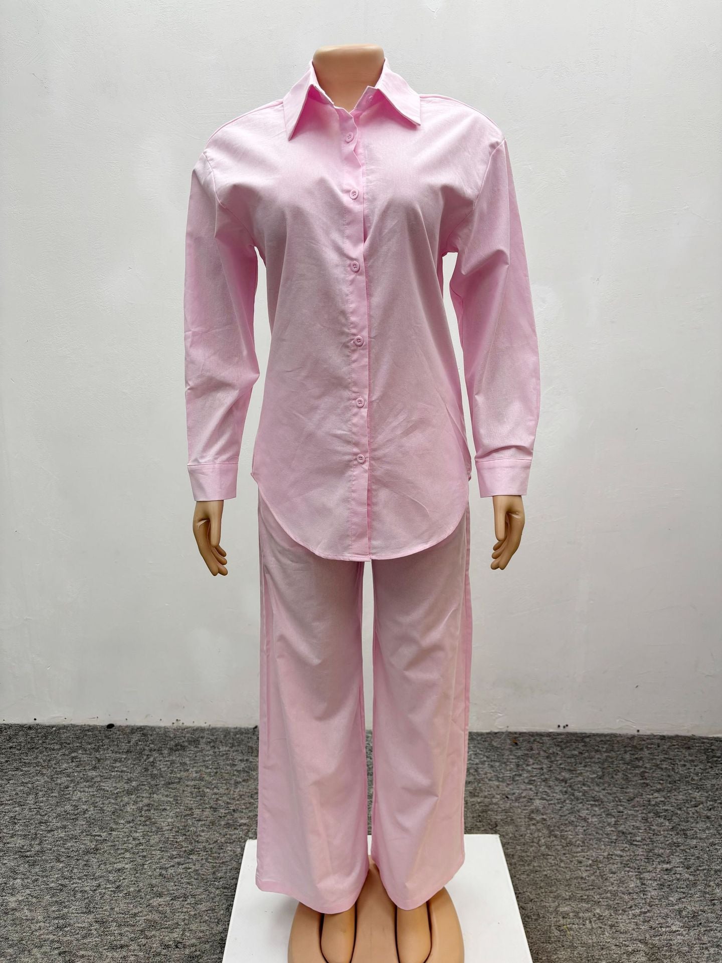 Women African long-sleeved shirt wide-leg pants Casual two-piece set 11