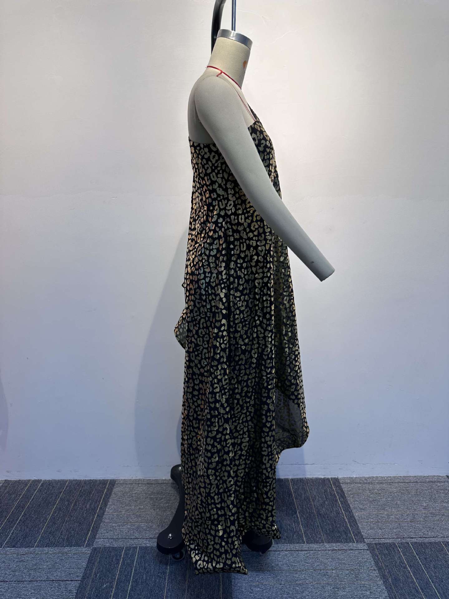 Women Sexy Shiny Slash Shoulder Patchwork Stretch Jumpsuit 15