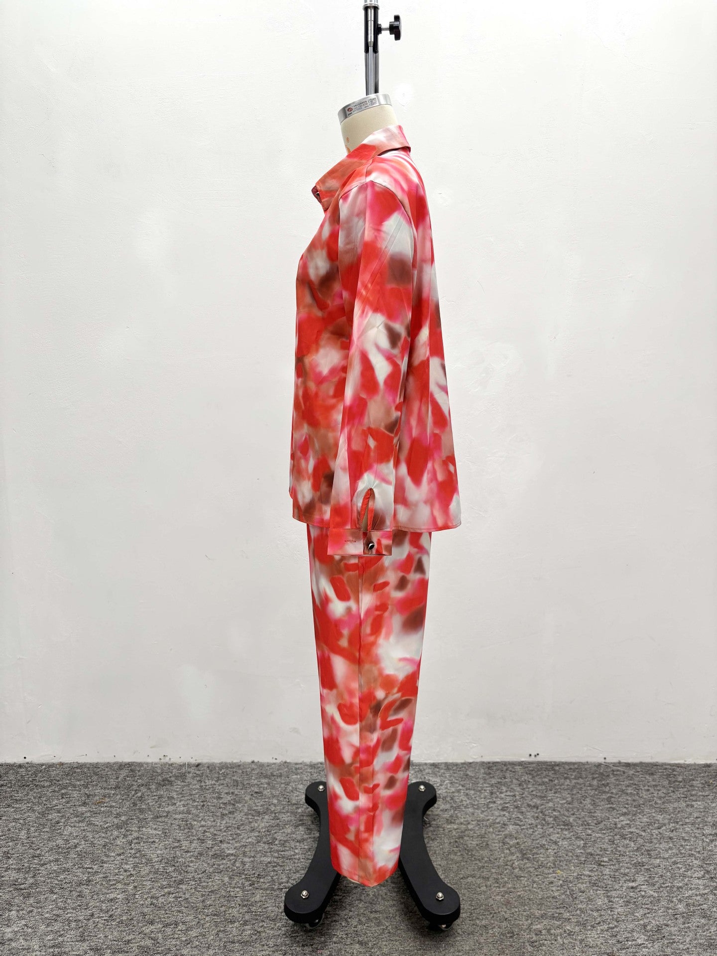 Long-Sleeved Gradient Print Shirt & Wide-Leg Pants African Women's Two-Piece Set 6