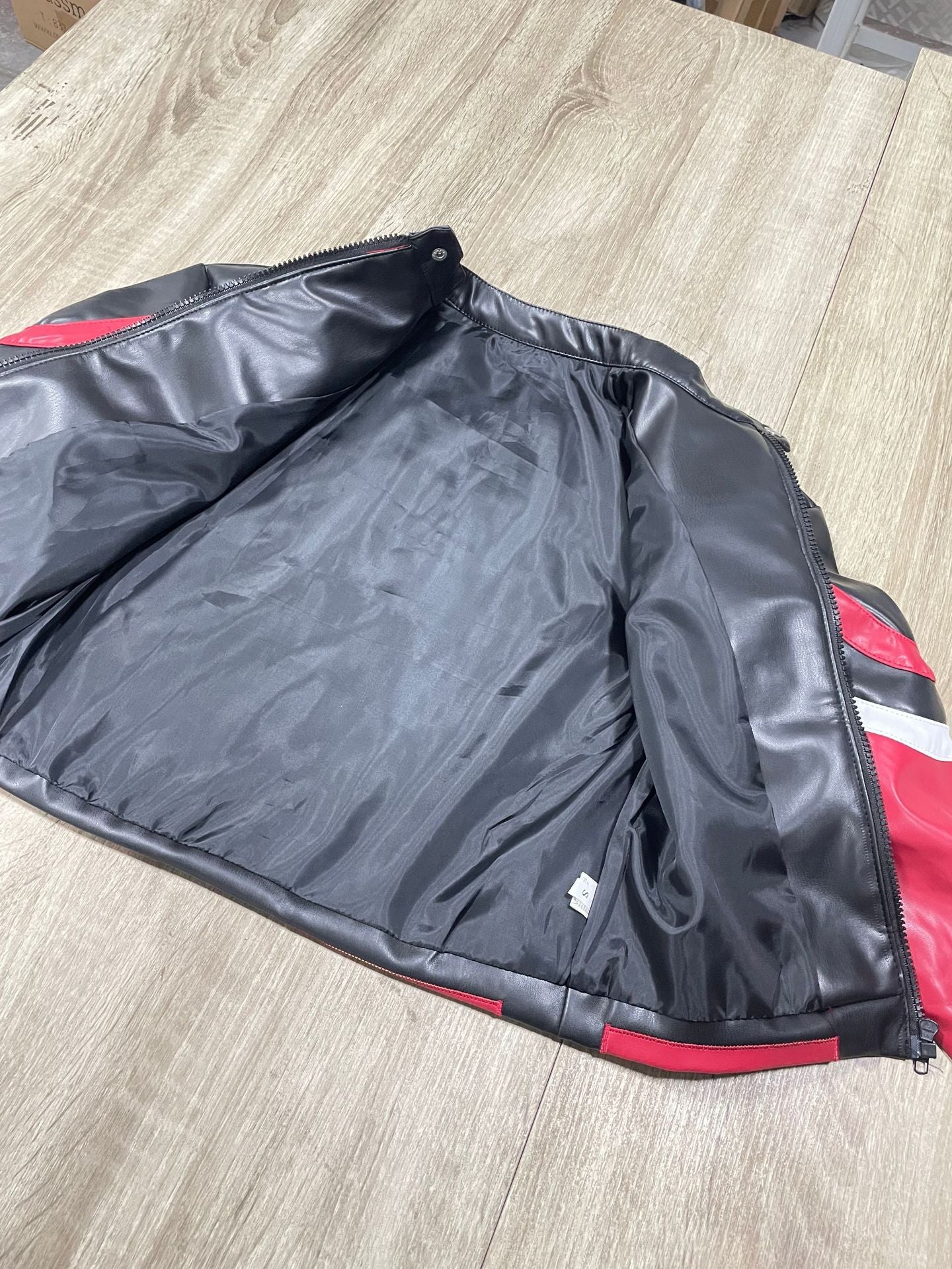 Women's Embroidered Flame Patchwork Leather Jacket 25