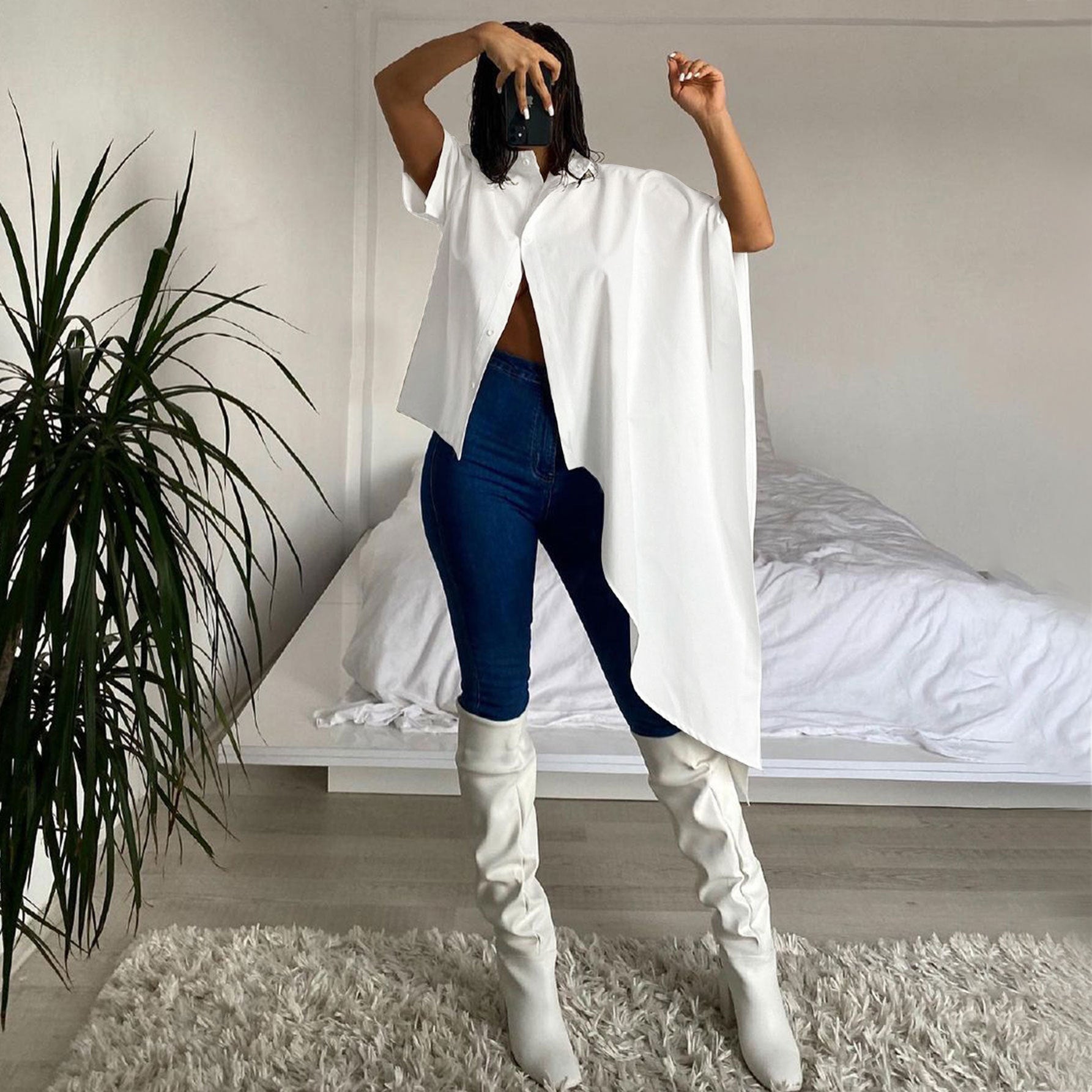 Women's Irregular Shirts Fashion Loose Blouse