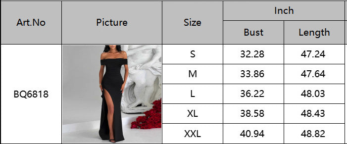 Women's Sexy Off Shoulder Slit Chic Elegant Dress 10