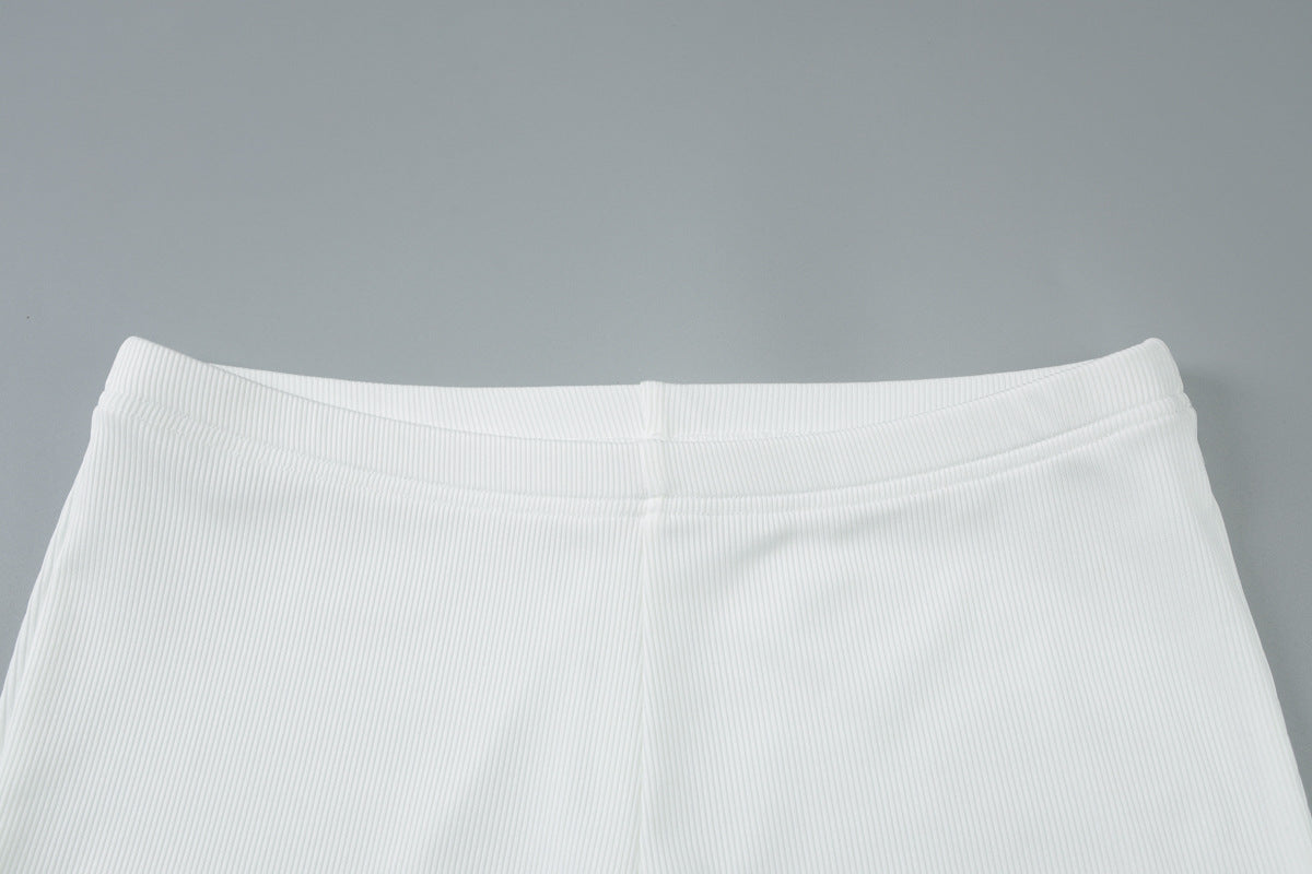 Women's summer fashion Beaded Crop vest slim sports Basic pants two piece set 10