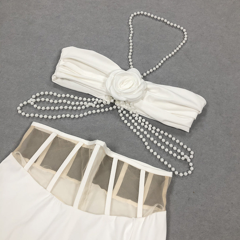 Women Sexy Party Bandage Evening Dress Two-piece Set 9