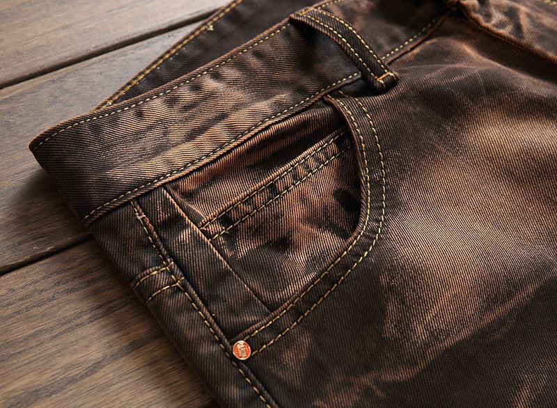 Men Vintage Denim Straight Trousers 22