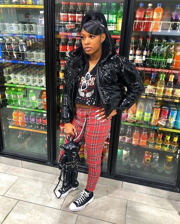 Women zippered padded coat 21