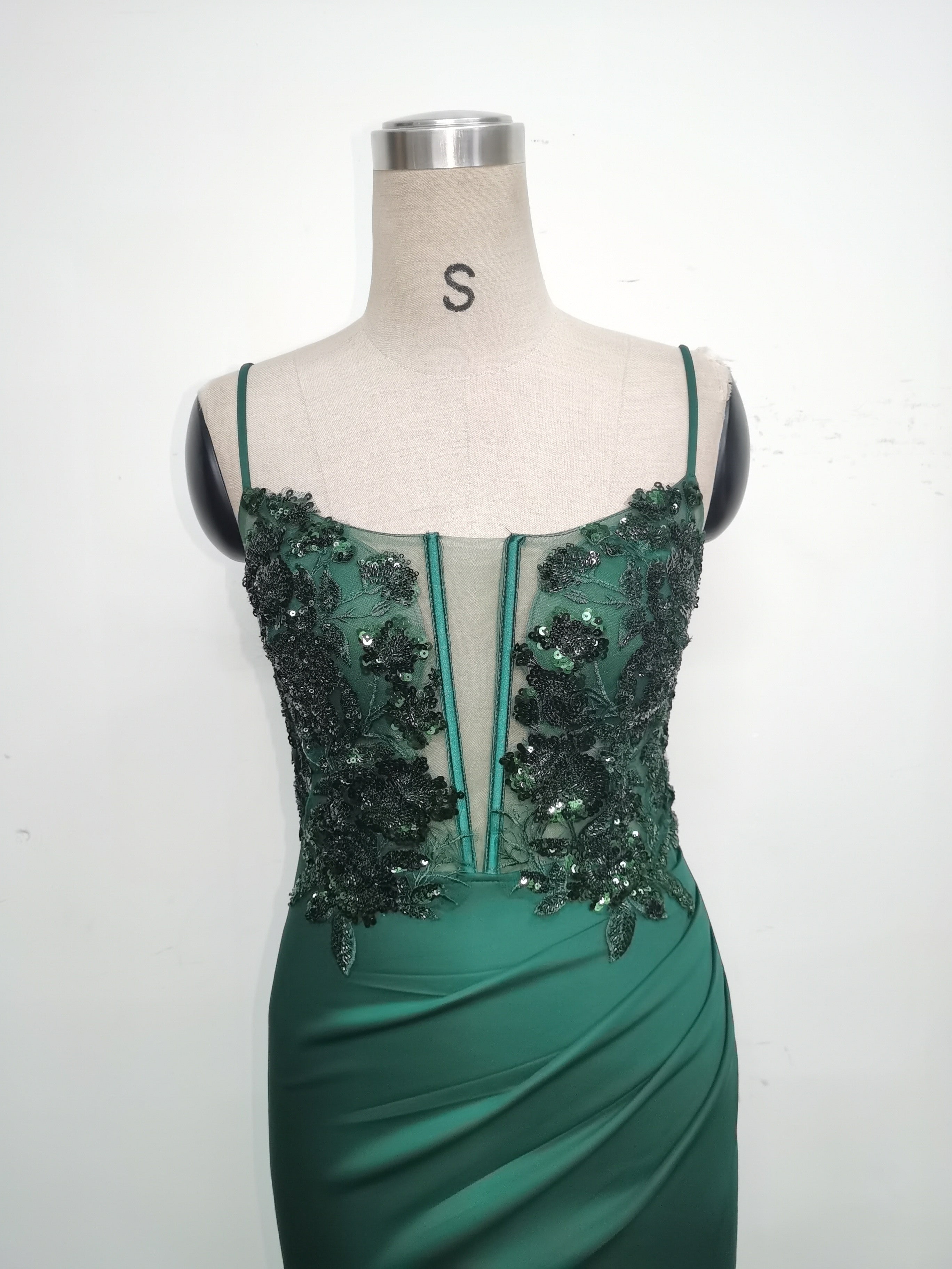 Women Fishbone Lace-Up Sequin Embroidery Formal Formal Party Evening Dress 25