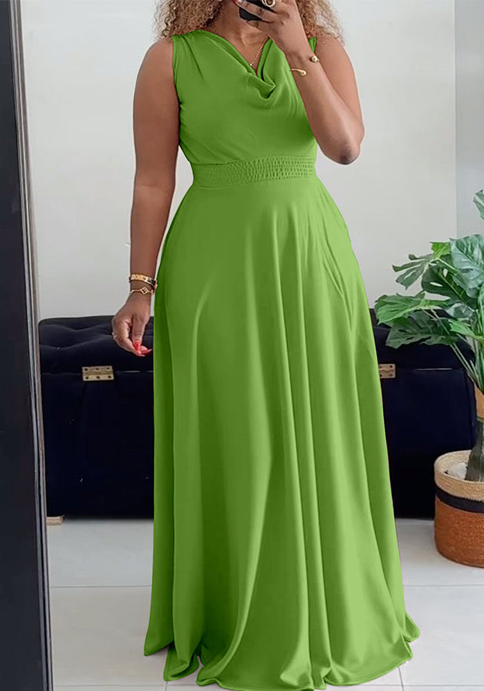 Plus Size Women Summer Solid Sundress