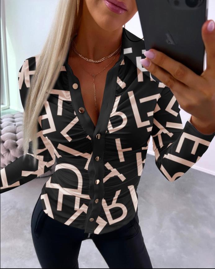 Women long sleeve printed shirt 13