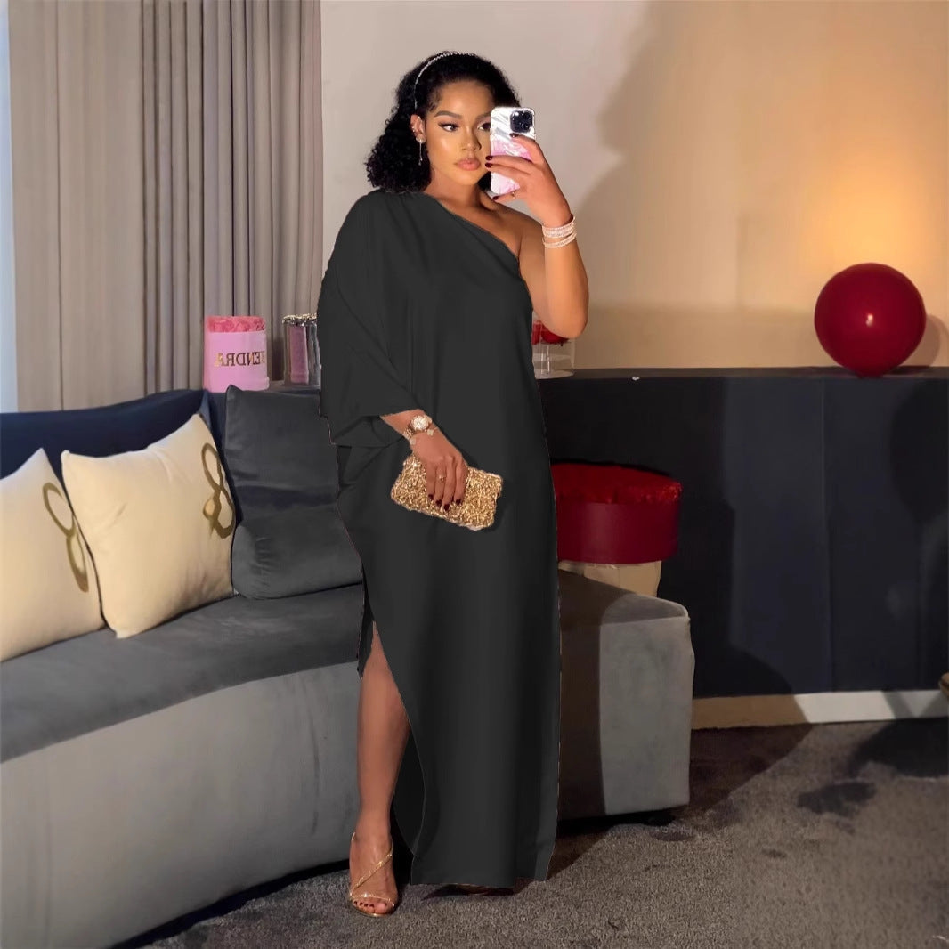 Fashion Satin Half Sleeve Loose Casual Dress 7