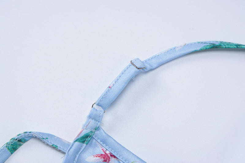 Floral Strap Sexy Low Back Slim Long Dress 16