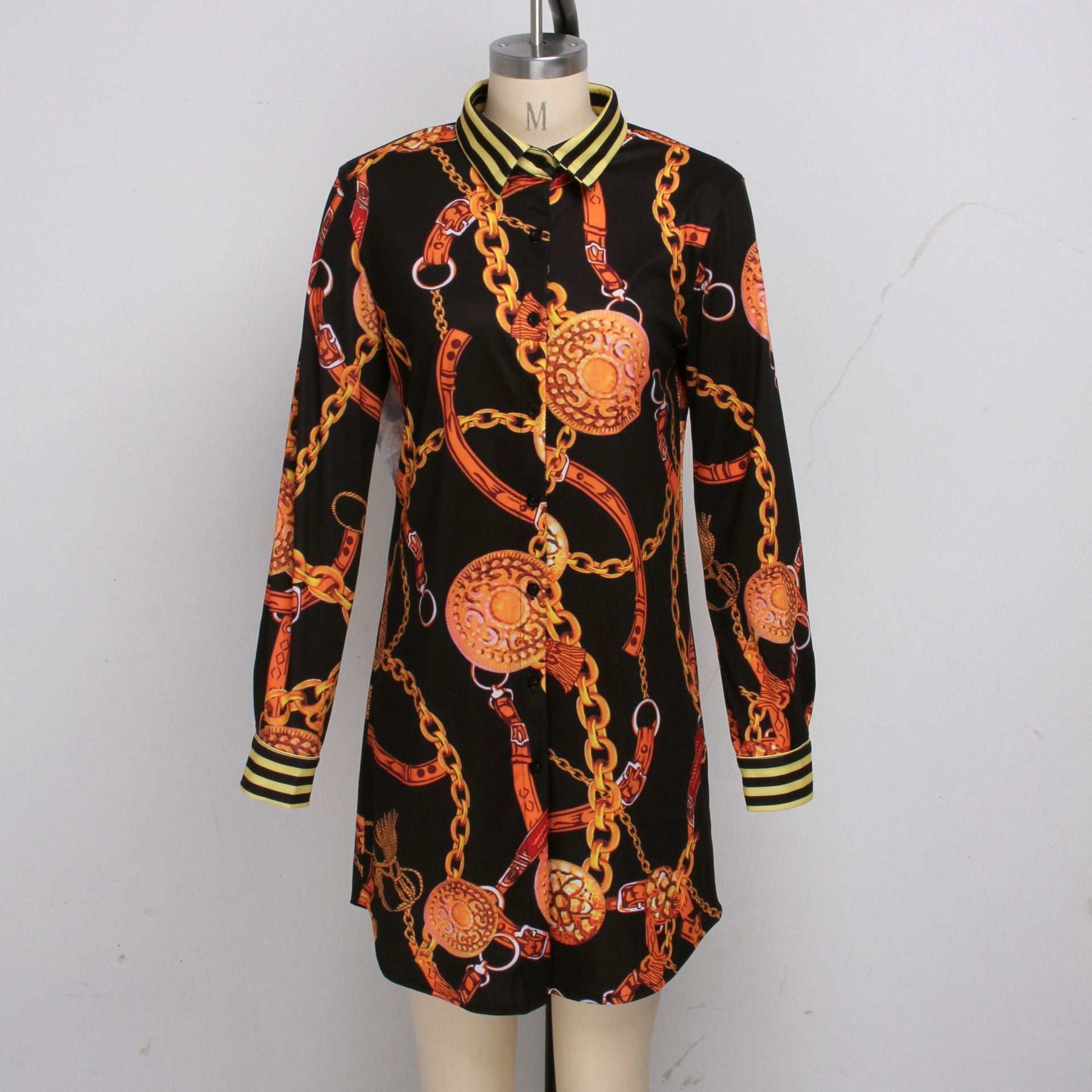 Fashionable Print Casual Women's Shirt Dress 20