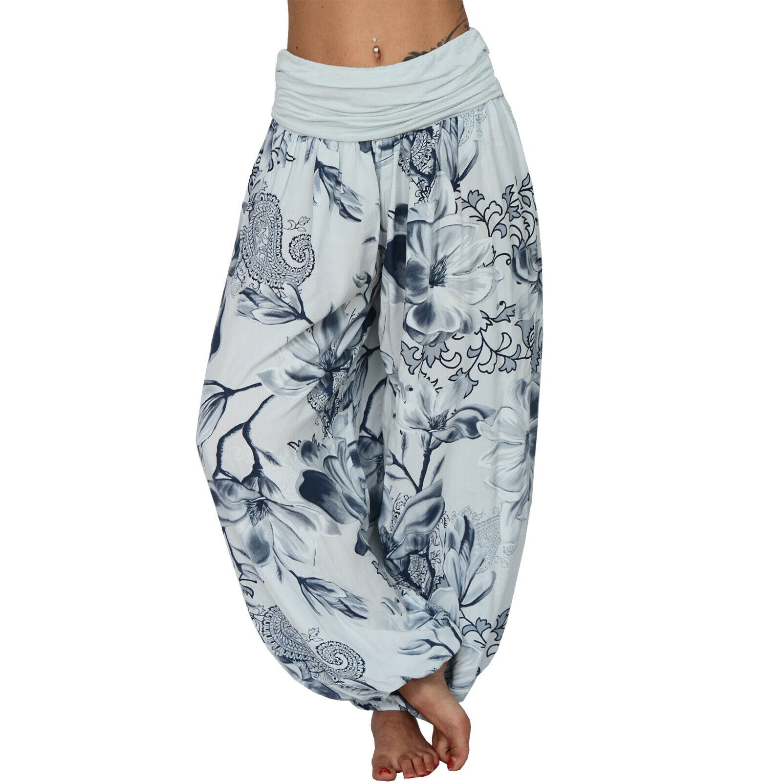 Women Printed Casual Wide-Leg Pants 8