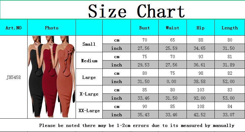 Women Sexy Solid One Shoulder Ruffle Dress 18