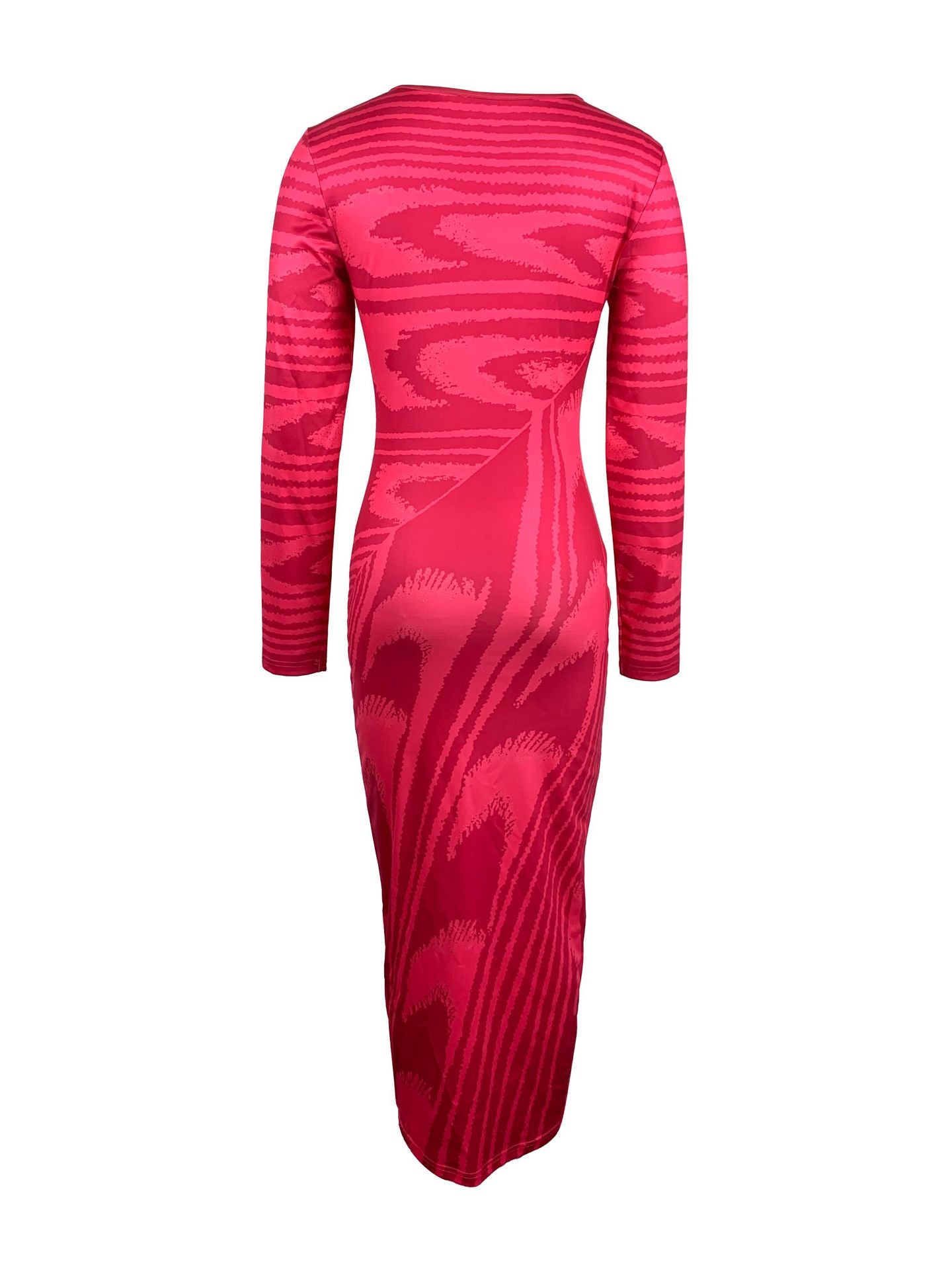 Women Irregular Print Sexy Bodycon Long Sleeve Dress 14