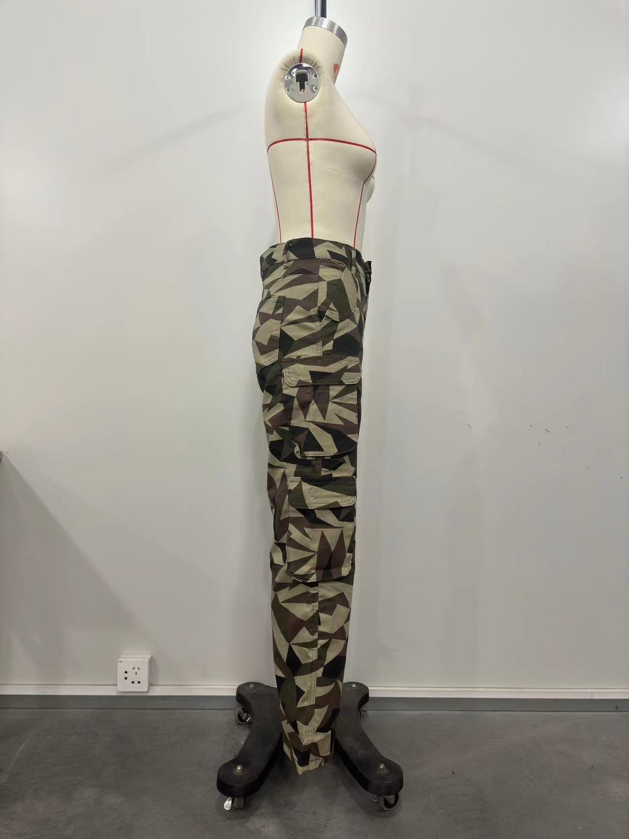 Spring Summer Fashion Women's Camouflage Cargo Pocket Long Pants 7