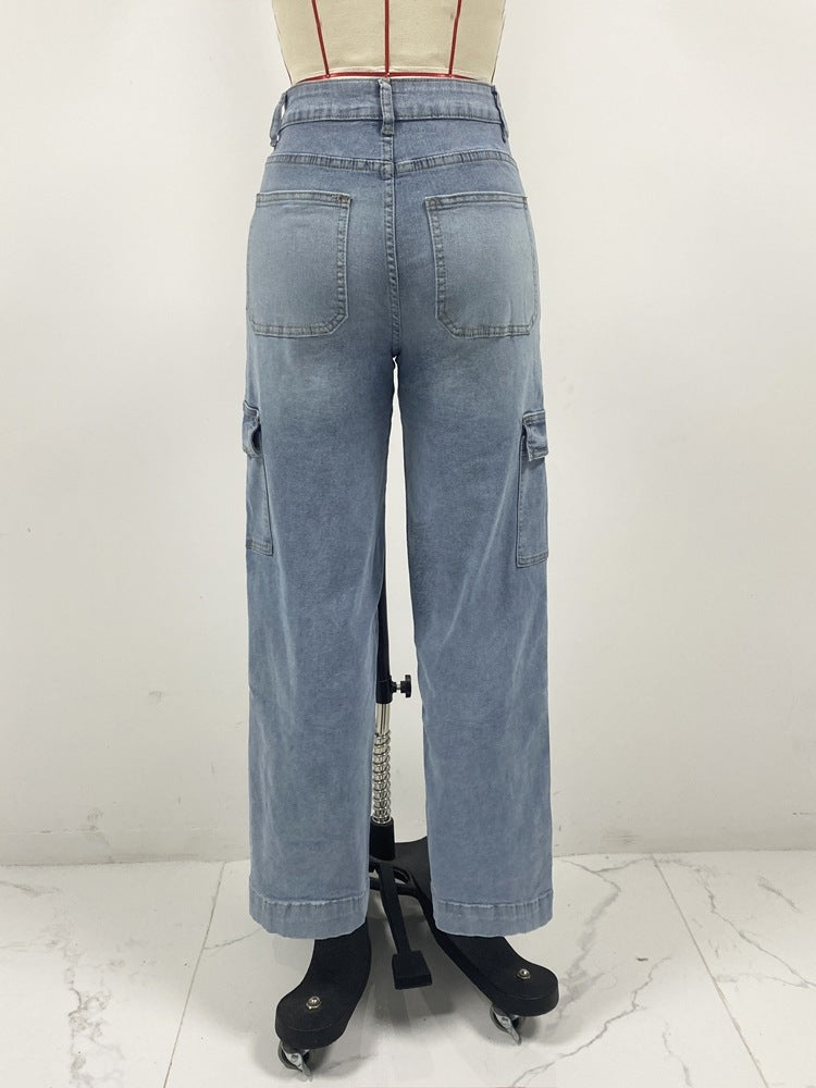 Women Fall Casual Cargo Denim Pant 5