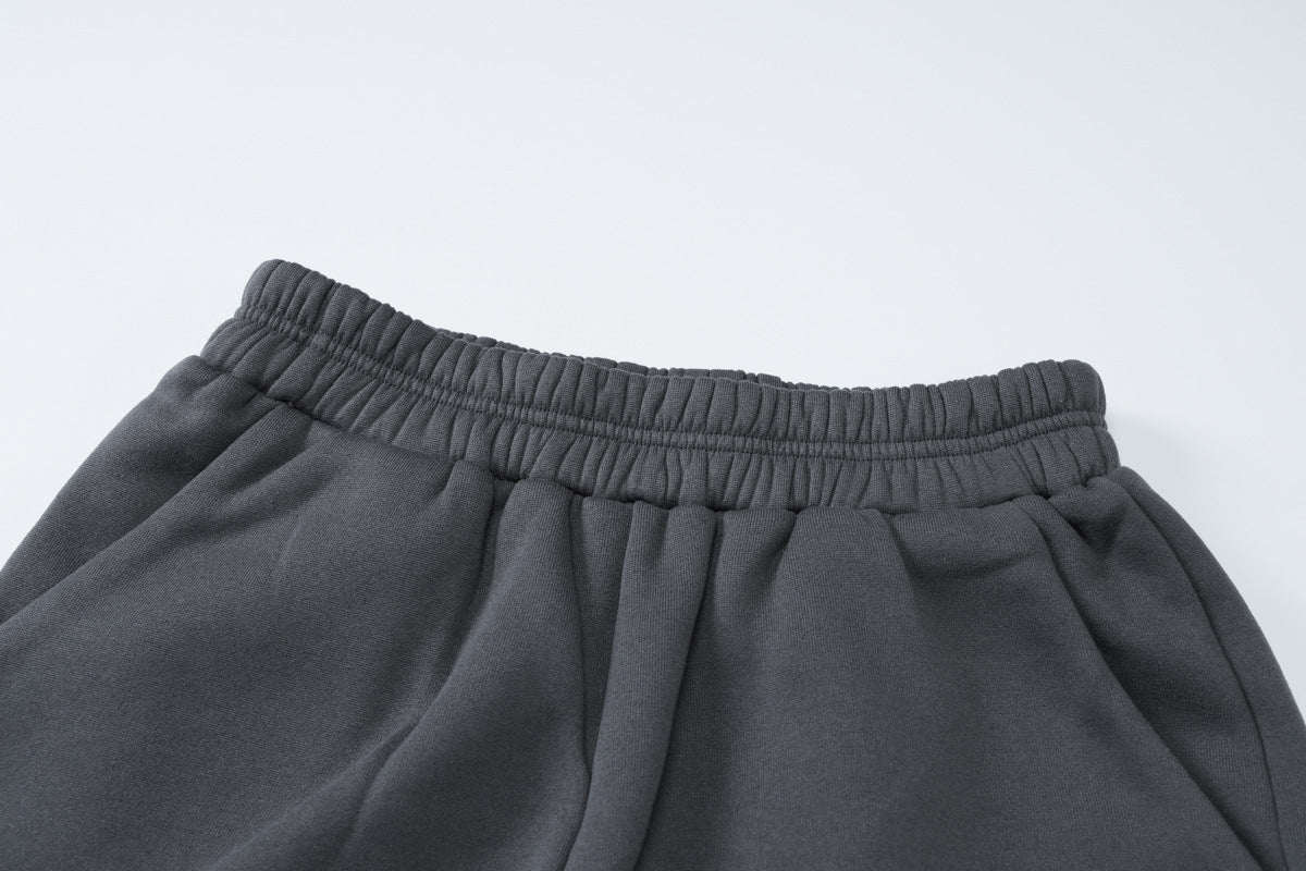 Women Winter Letter Print Long Sleeve Hoodies And Shorts Two-piece Set 11