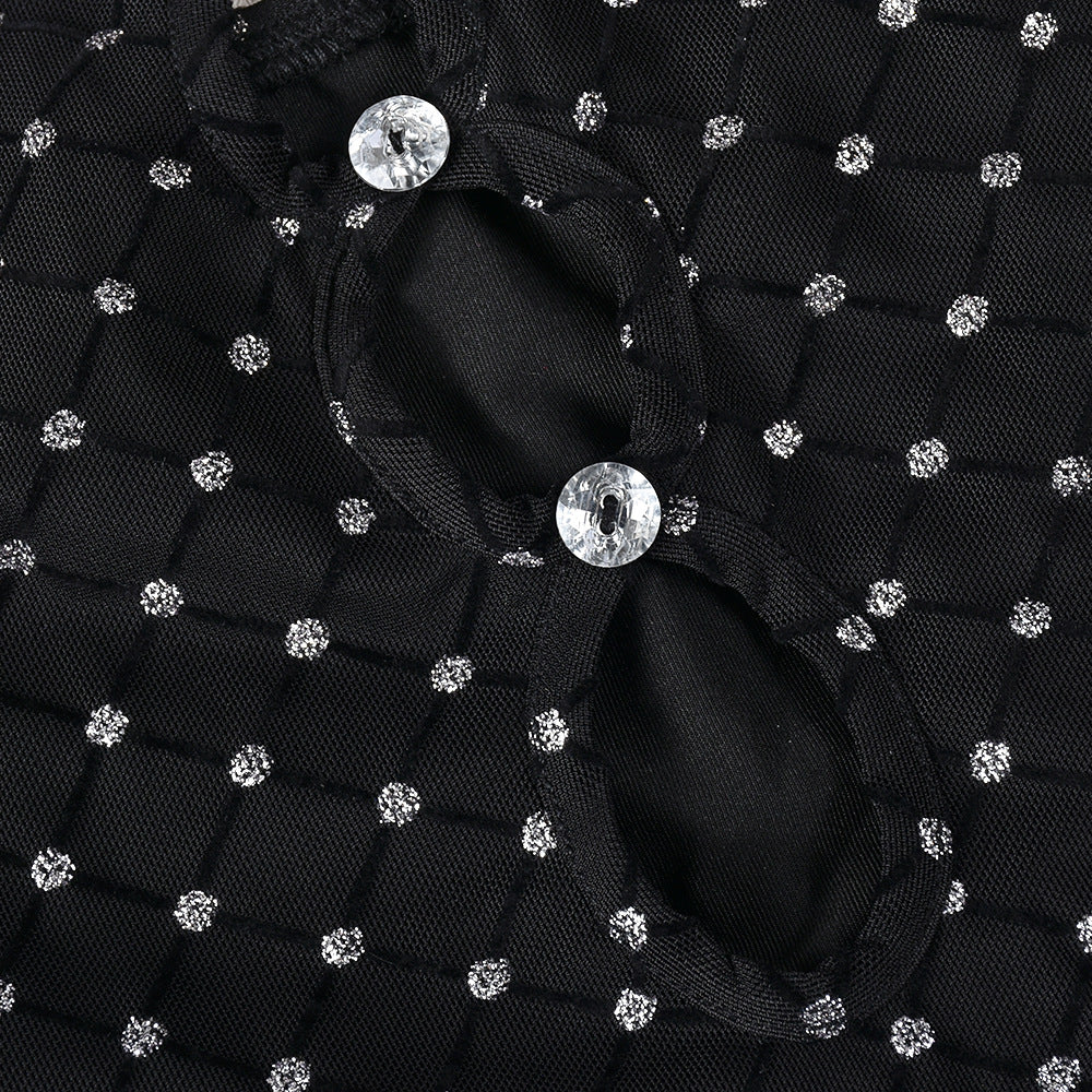 Women Autumn Mesh Backless Sleeveless See-Through Dress 13