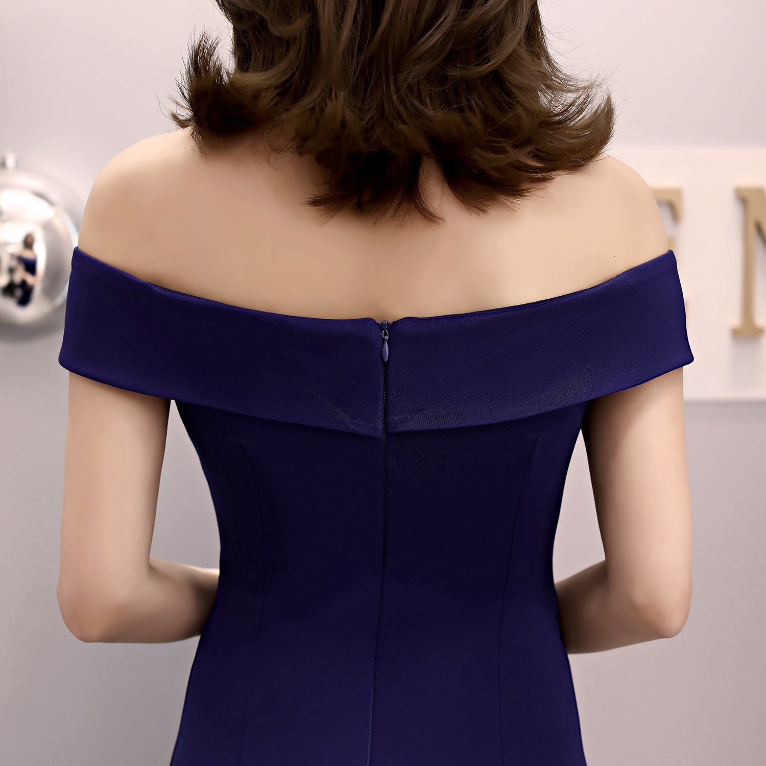 Women Summer Formal Off Shoulder High Slit Mermaid Evening Dress 11