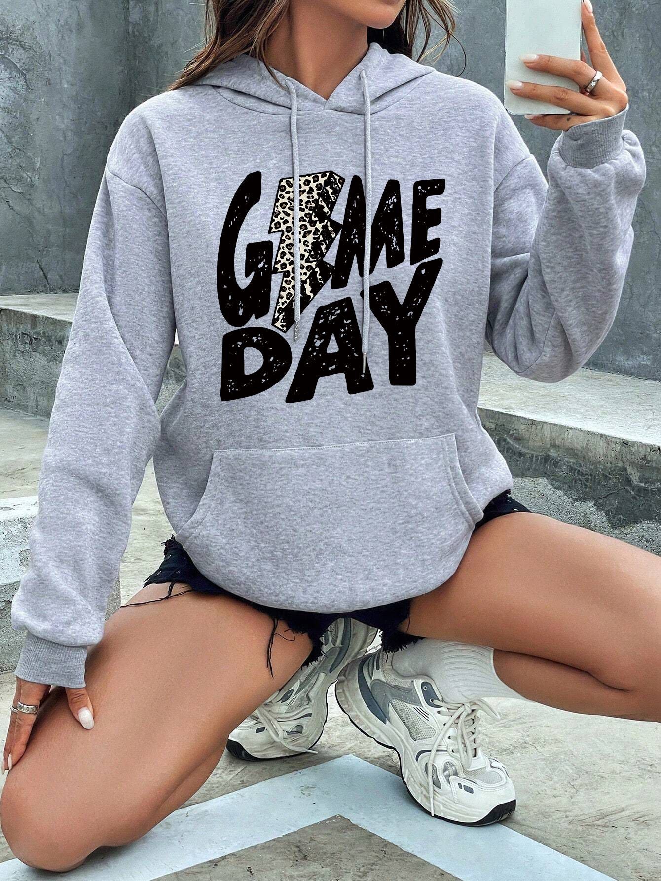 Plain Letter Graphic Oversized Plain Hoodies 4