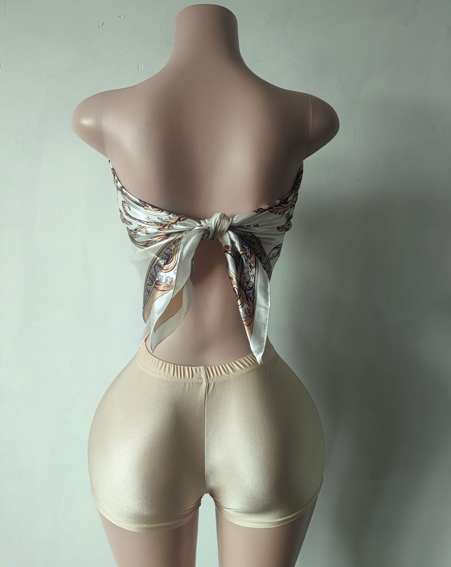 Fashion Strapless Sexy Two Piece Shorts Set 25