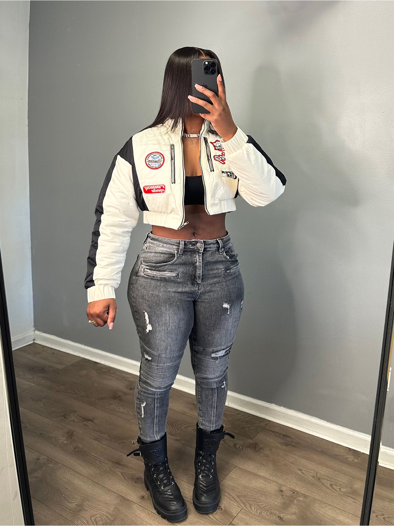 Women Stretch Ripped Denim Pants 5