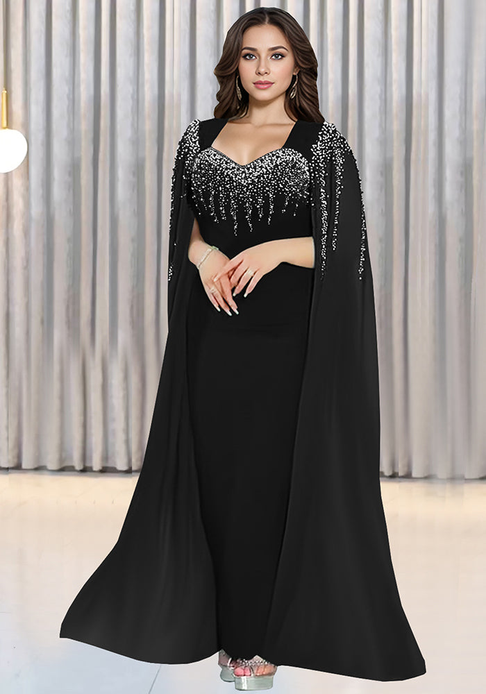Women's Elegant Chic Beaded Fashionable Evening Dress