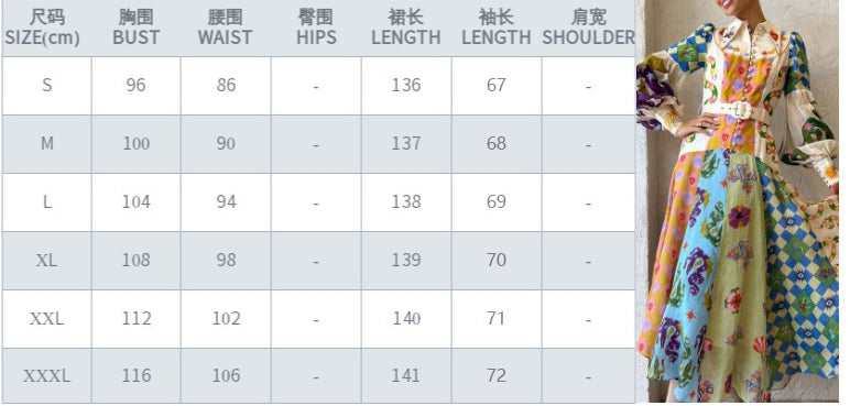 Women Chic Balloon Sleeve Turndown Collar Long Sleeve Dress 25