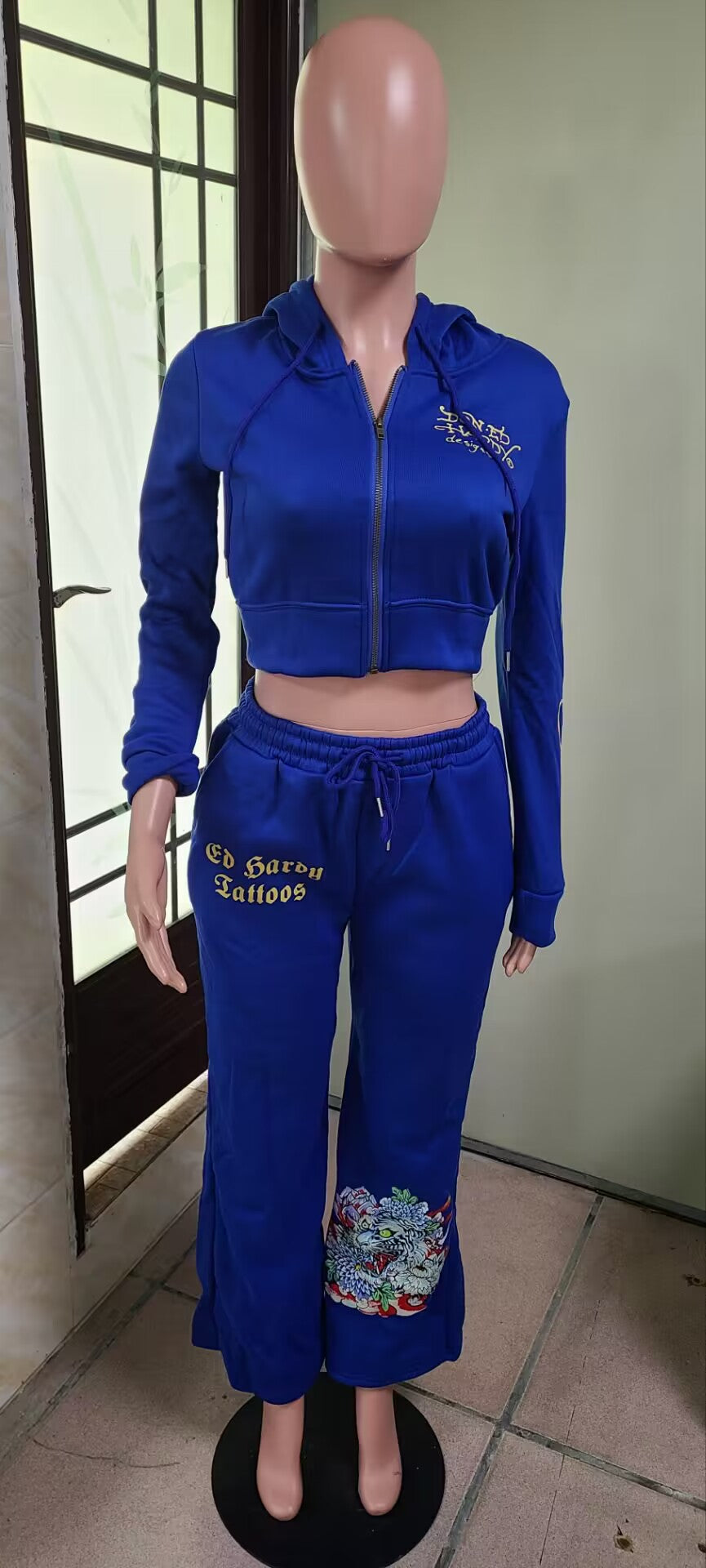 Women printed long-sleeved Top and Pant two-piece set 6