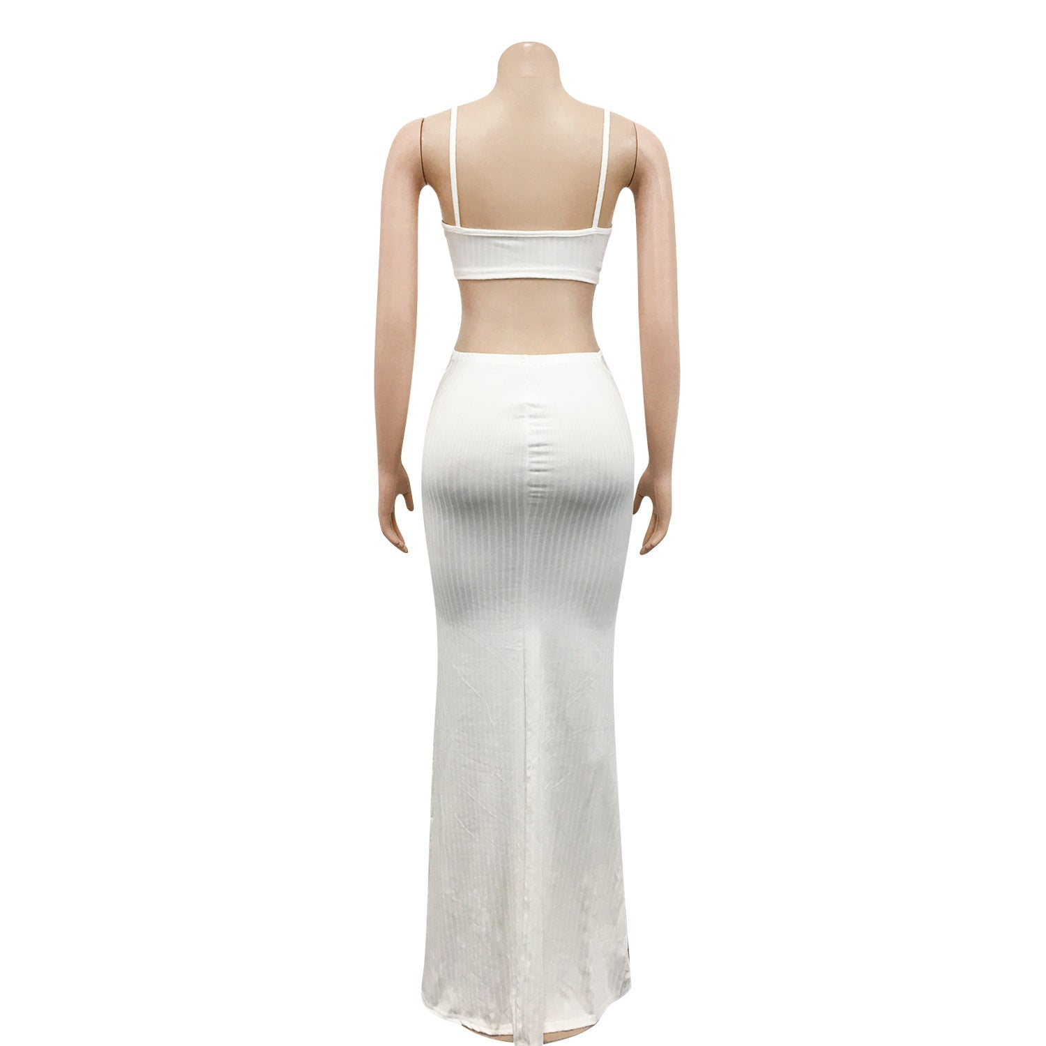 Sexy Knitted Strap Solid Color Dress for Women 47