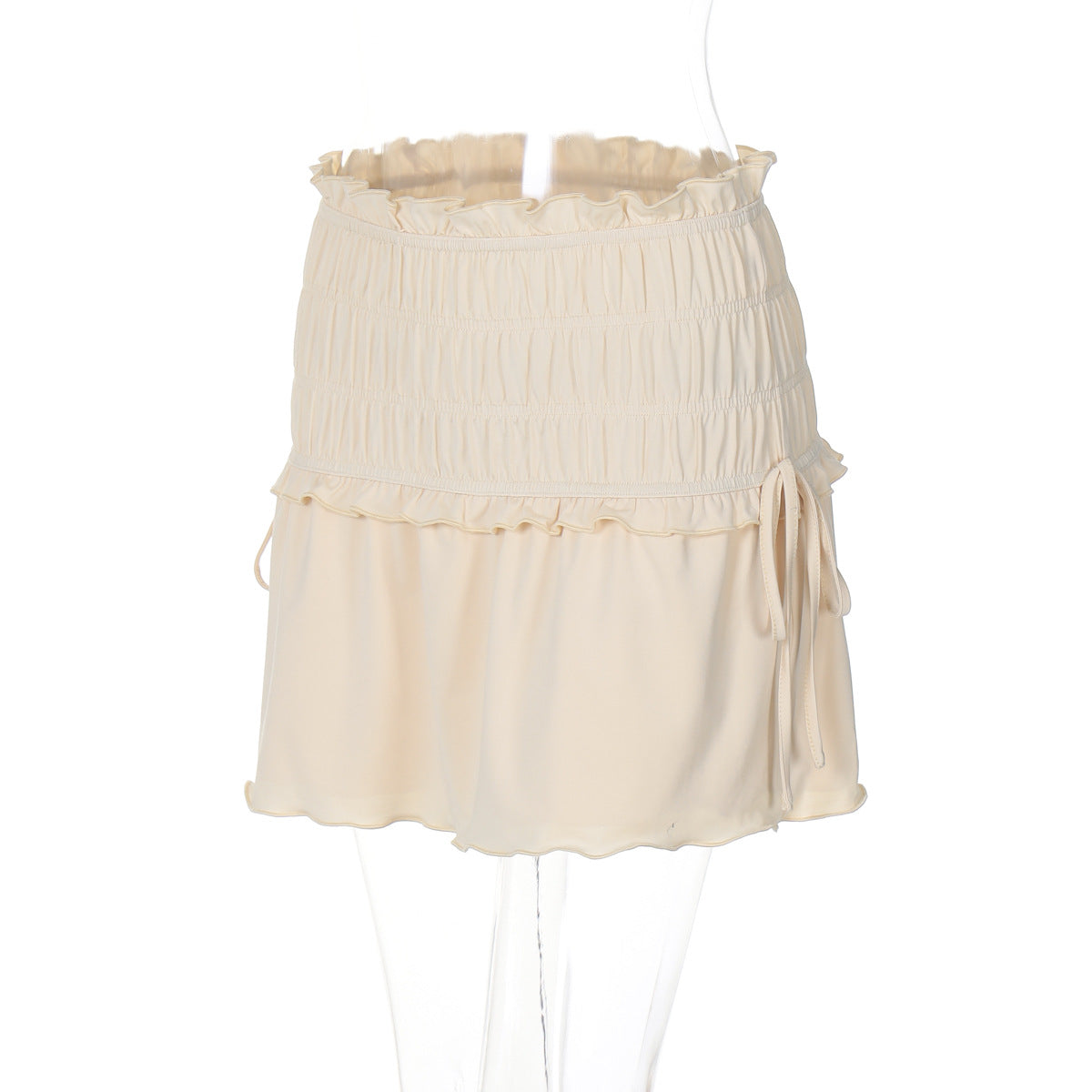 Women's Summer Sexy Ruffle Off Shoulder Long Sleeve Top Skirt Two Piece Set 17