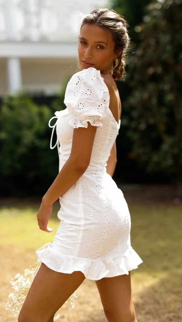 Women's Lace-Up Fashion Sexy V-Neck Mini Dress 8