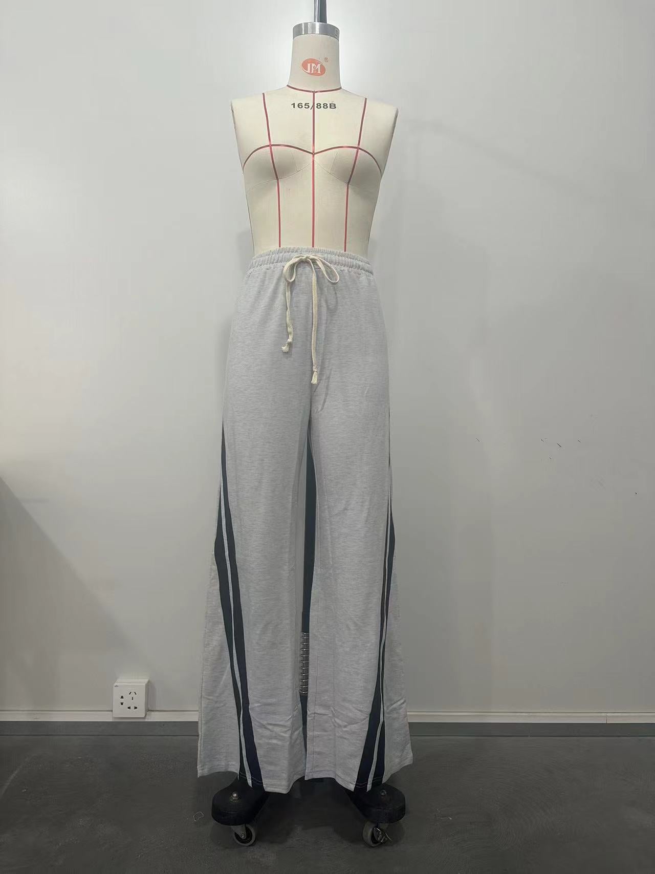 Women Fashion Stripe Patchwork Casual Pants 6